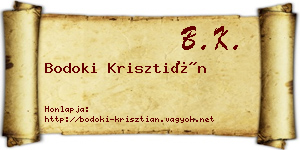 Bodoki Krisztián névjegykártya